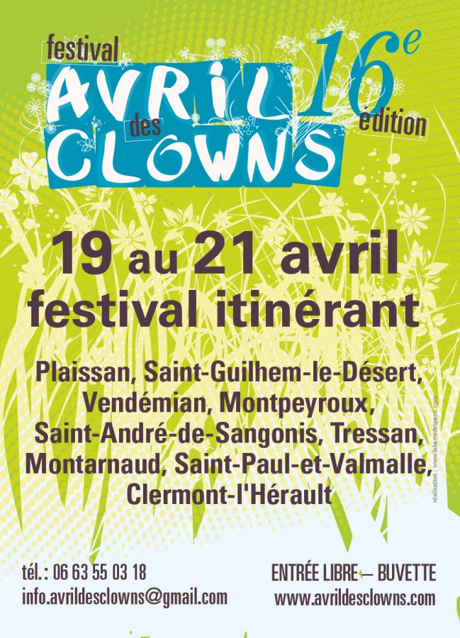 Affiche de la 16ème édition du festival Avril des clowns